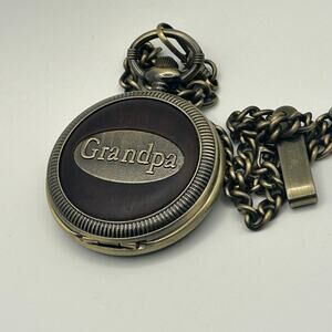 Grandpa Bronze Classic Analog Pocket Watch Working New Battery